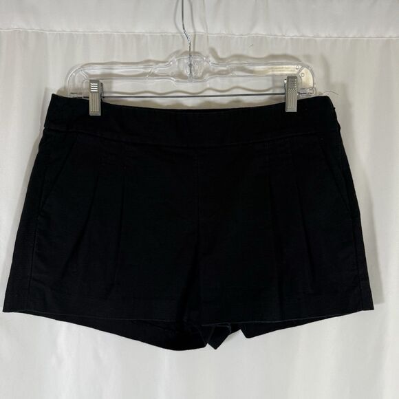 J. Crew Shorts Women's 8 Black Pleated Pockets Cotton Blend Side Zip 2.5" Inseam - Picture 1 of 8